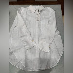 White linen Zara blouse